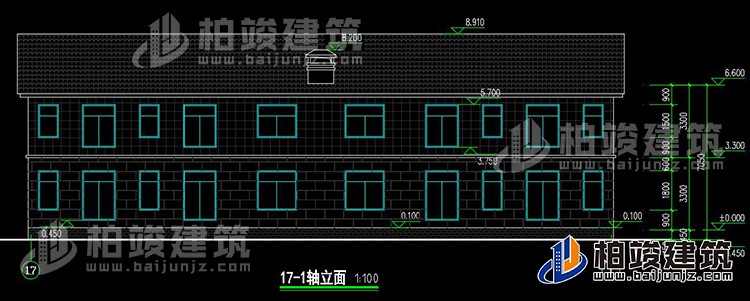 背立面图