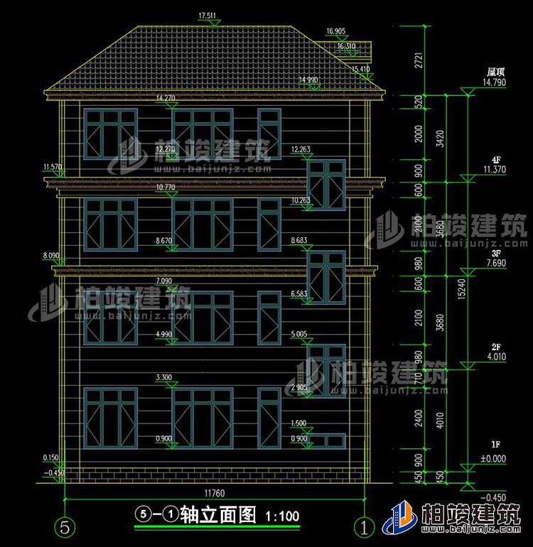 背立面图